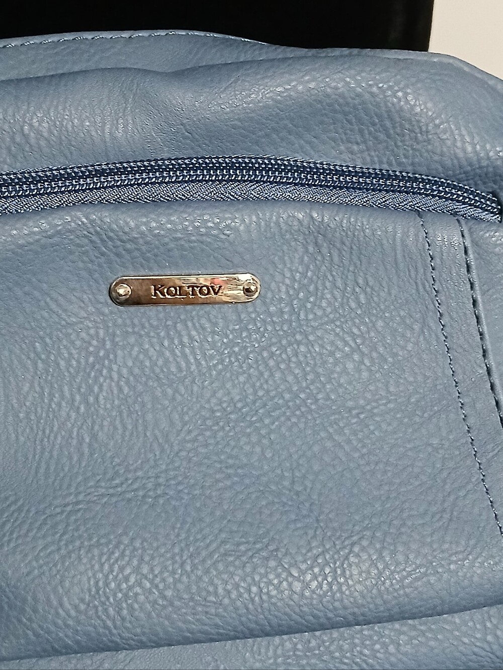 Koltov Crossbody/Shoulder Purse Blue Tan Interior New With Tag - Picture 3 of 13